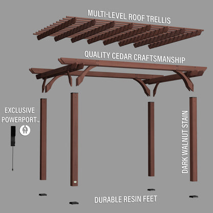 14x10 Somerville Pergola - Walnut Stain