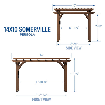 14x10 Somerville Pergola - Walnut Stain