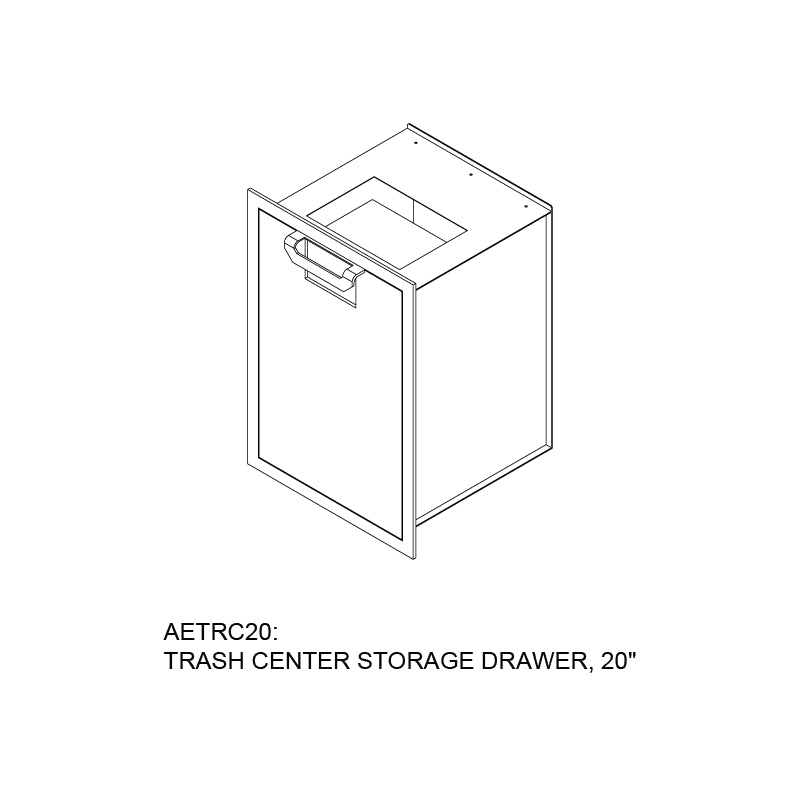 Aspire By Hestan 20" Trash Center Storage Drawer - AETRC20