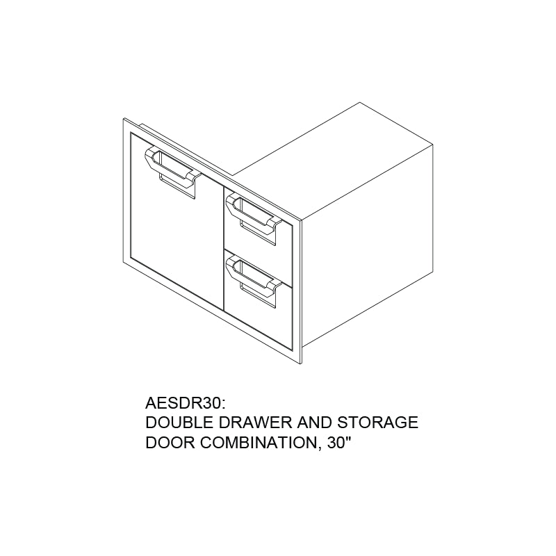 Aspire By Hestan 30" Double Drawer & Storage Drawer Combination - AESDR30