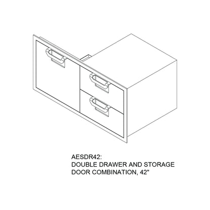 Aspire By Hestan 42" Double Drawer & Storage Drawer Combination - AESDR42