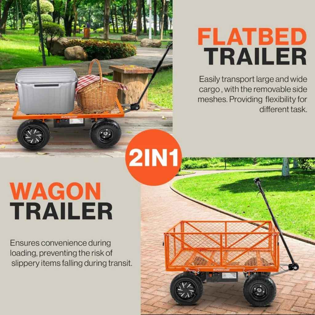 SuperHandy Electric Assist Garden Cart - 440 lbs