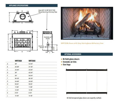 Superior Wood Burning Fireplace Traditional Radiant WRT3500