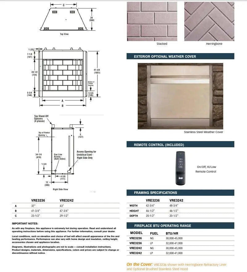 Superior Gas Fireplace 36-Inch VRE3236