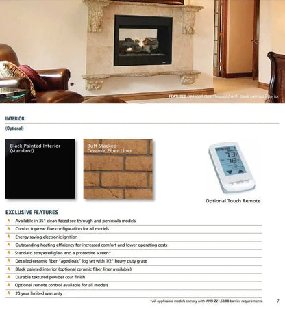 Superior Gas Fireplace 40-Inch DRT40STDEN