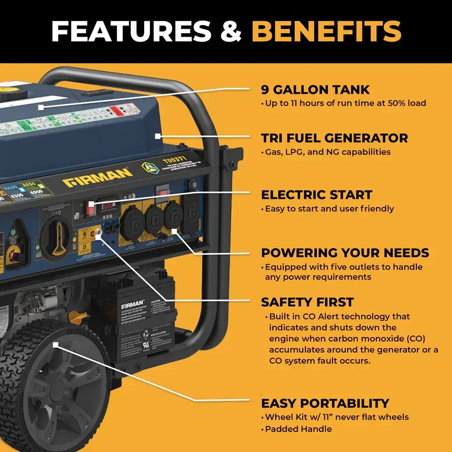 Firman 11600W Tri Fuel Portable Generator