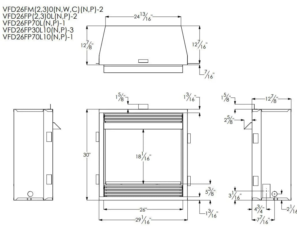 Empire Vail 26" Vent-Free Fireplace &amp; Mantel Combination | VFD26FM