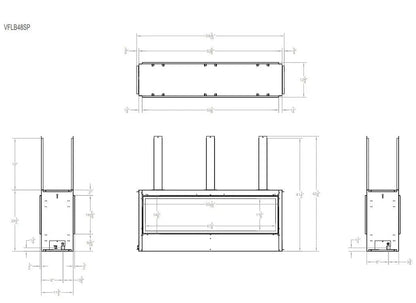 Empire Gas Fireplaces Boulevard 48" Double-Sided Vent-Free Linear Fireplace with Barrier ECSBoulevard48