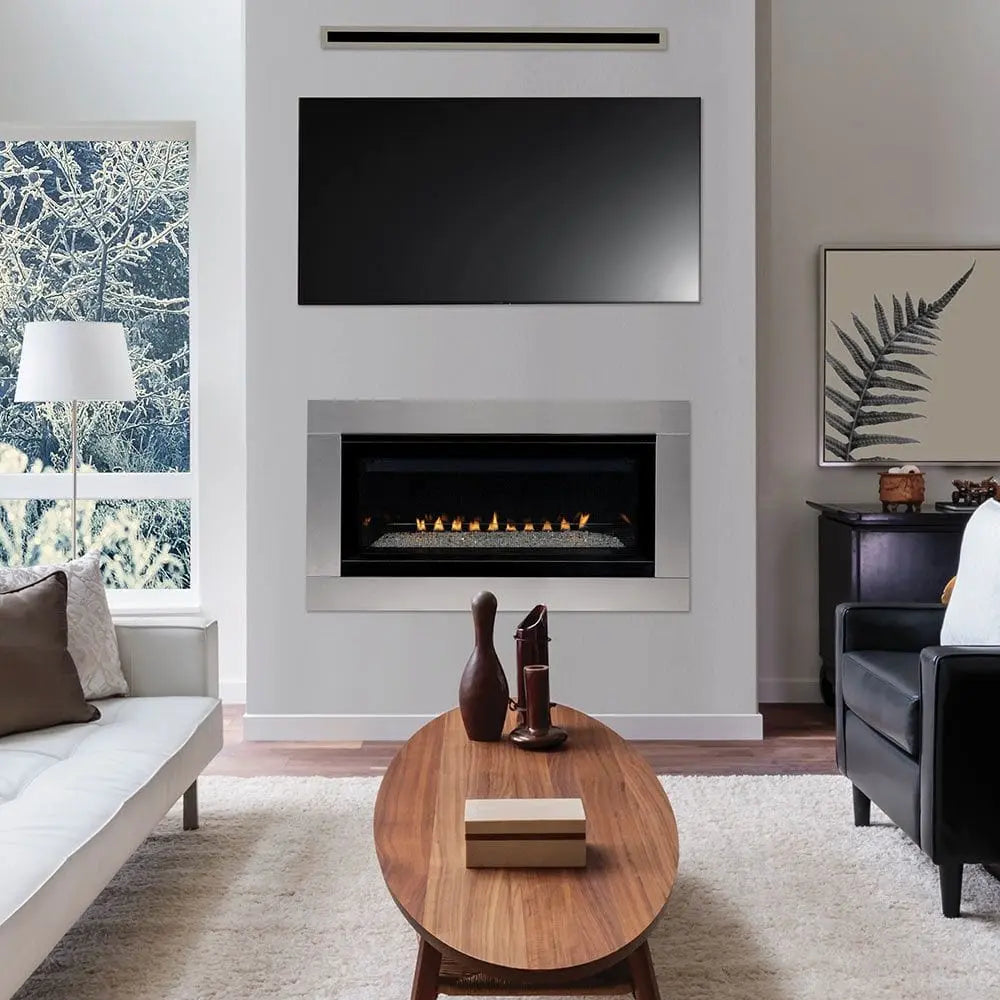 Superior Gas Fireplace 45-Inch VRL3045 Linear Electronic Ignition Vent-Free Remote Crushed Glass Media