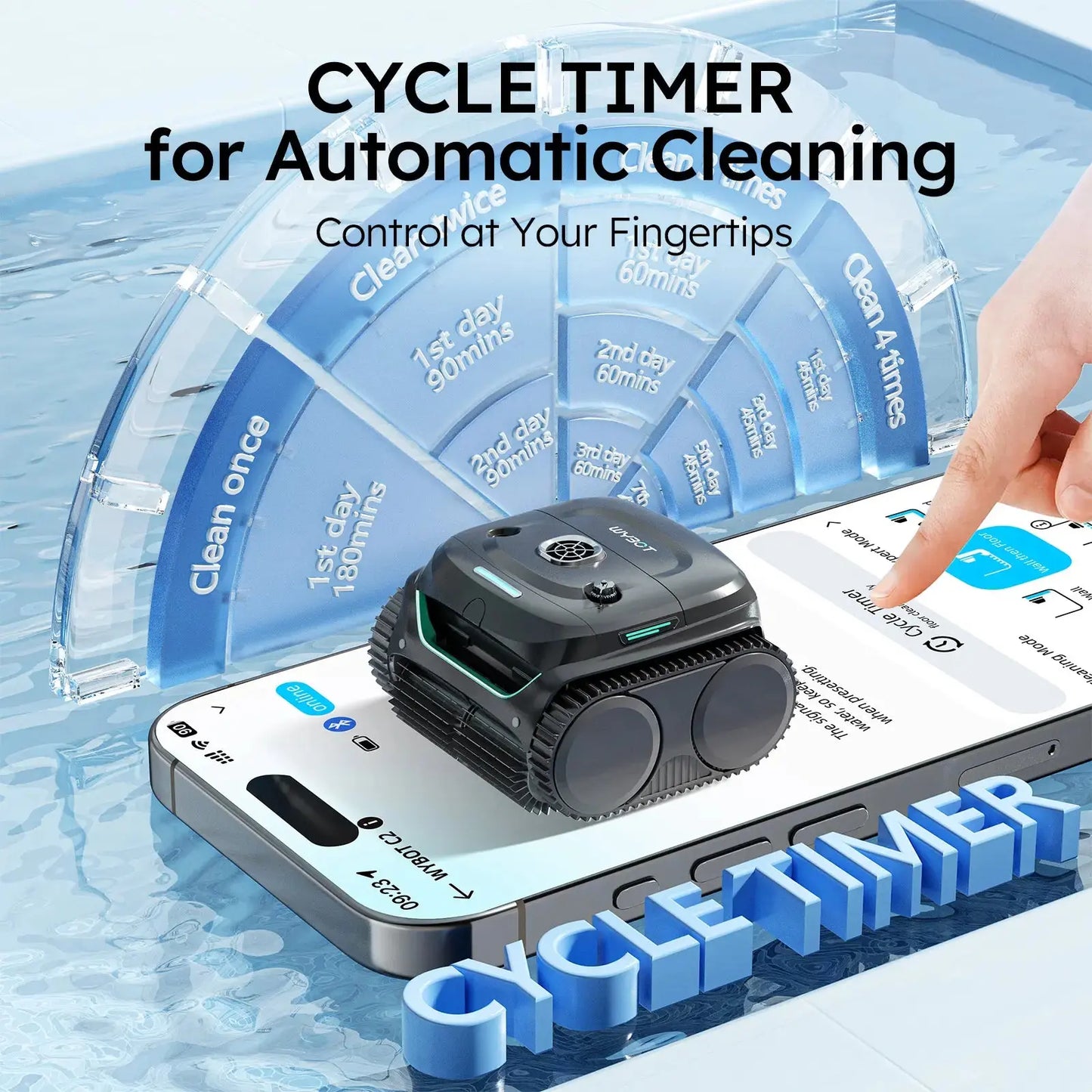 WYBOT C2 Cordless Robotic Pool Cleaner – Floor, Walls & Waterline
