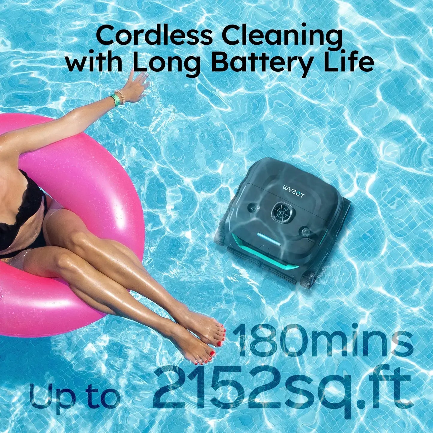 WYBOT C2 Cordless Robotic Pool Cleaner – Floor, Walls & Waterline