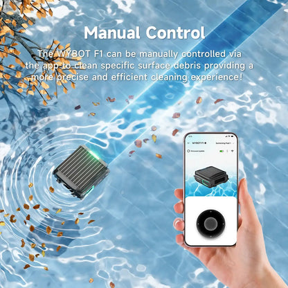 WYBOT F1 Solar-Powered Robotic Pool Skimmer – Cordless Surface Debris Cleaner