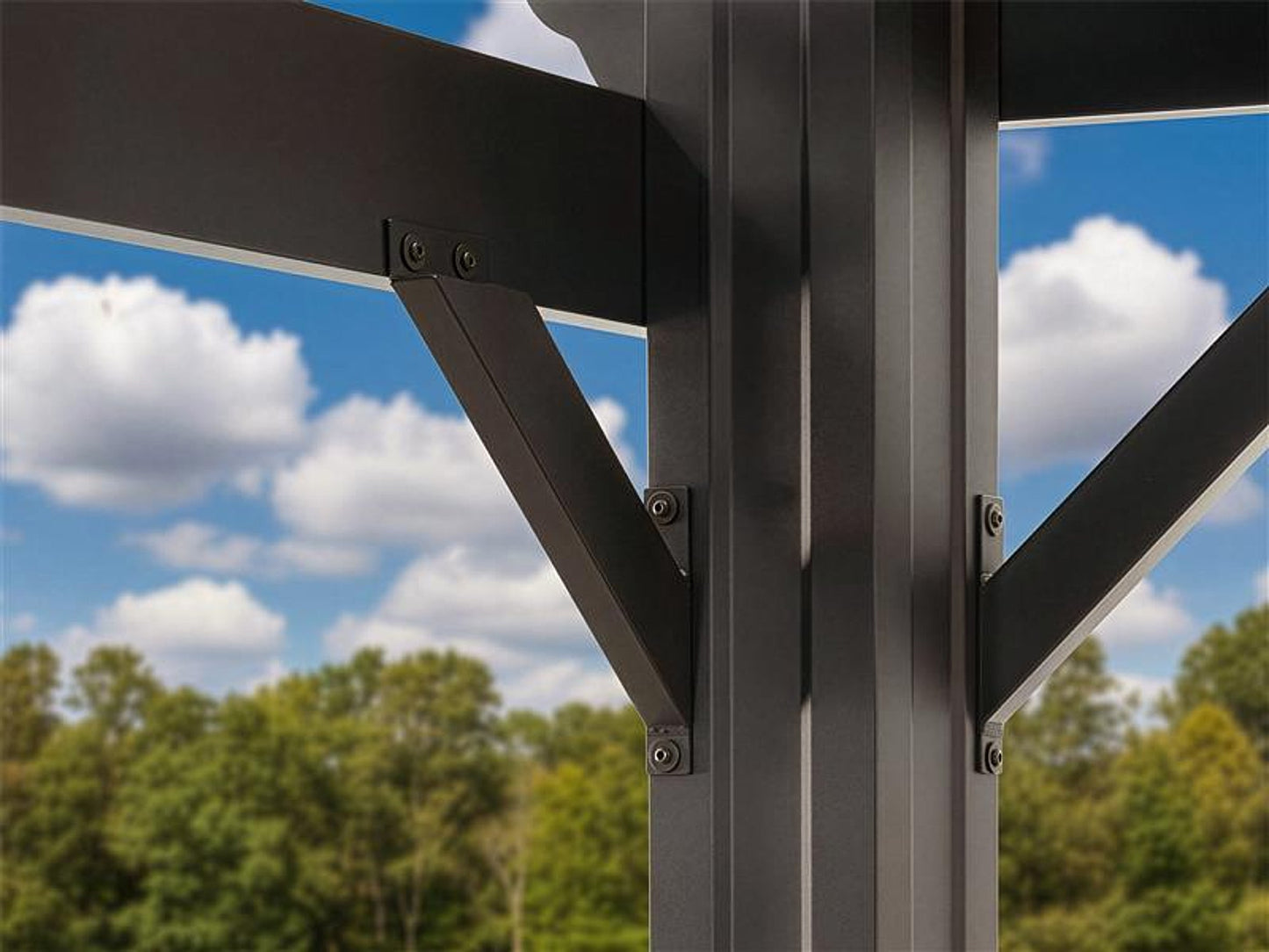 Stratford | 14x10 Steel Pergola – Black