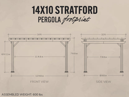 Stratford | 14x10 Steel Pergola – White