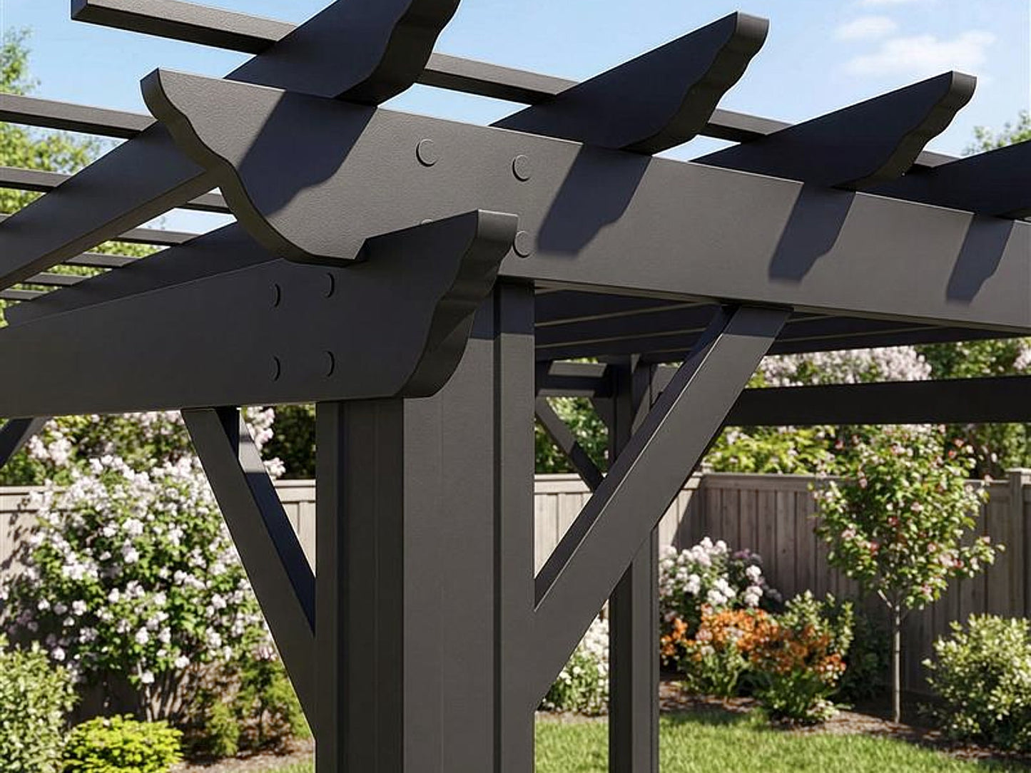 Stratford | 16x12 Steel Pergola – Black
