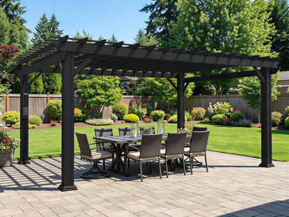 Stratford | 16x12 Steel Pergola – Black