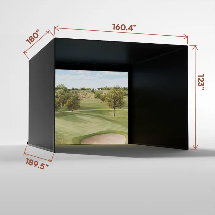 Carl's Place PRO Golf Simulator Enclosure Kit with Premium Impact Screen 10'H × 13'W × 15'D | Model: pgec2-pm-10x13x15
