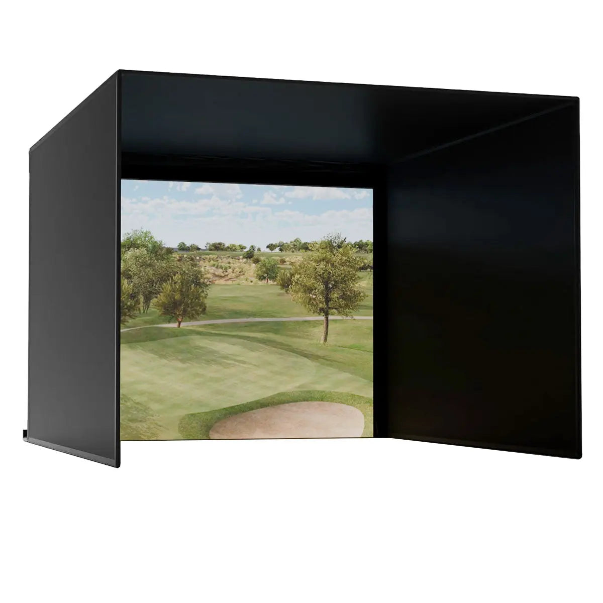 Carl's Place PRO Golf Simulator Enclosure Kit with Premium Impact Screen 10'H × 13'W × 15'D | Model: pgec2-pm-10x13x15
