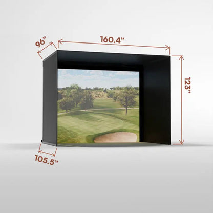 Carl's Place PRO Golf Simulator Enclosure Kit with Premium Impact Screen 10'H × 13'W × 8'D | Model: pgec2-pm-10x13x8