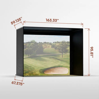 Carl's Place DIY Golf Simulator Enclosure Kit with High-Contrast Gray Impact Screen 7.7x13 | Model: gekc2-gp-7-7x13x5