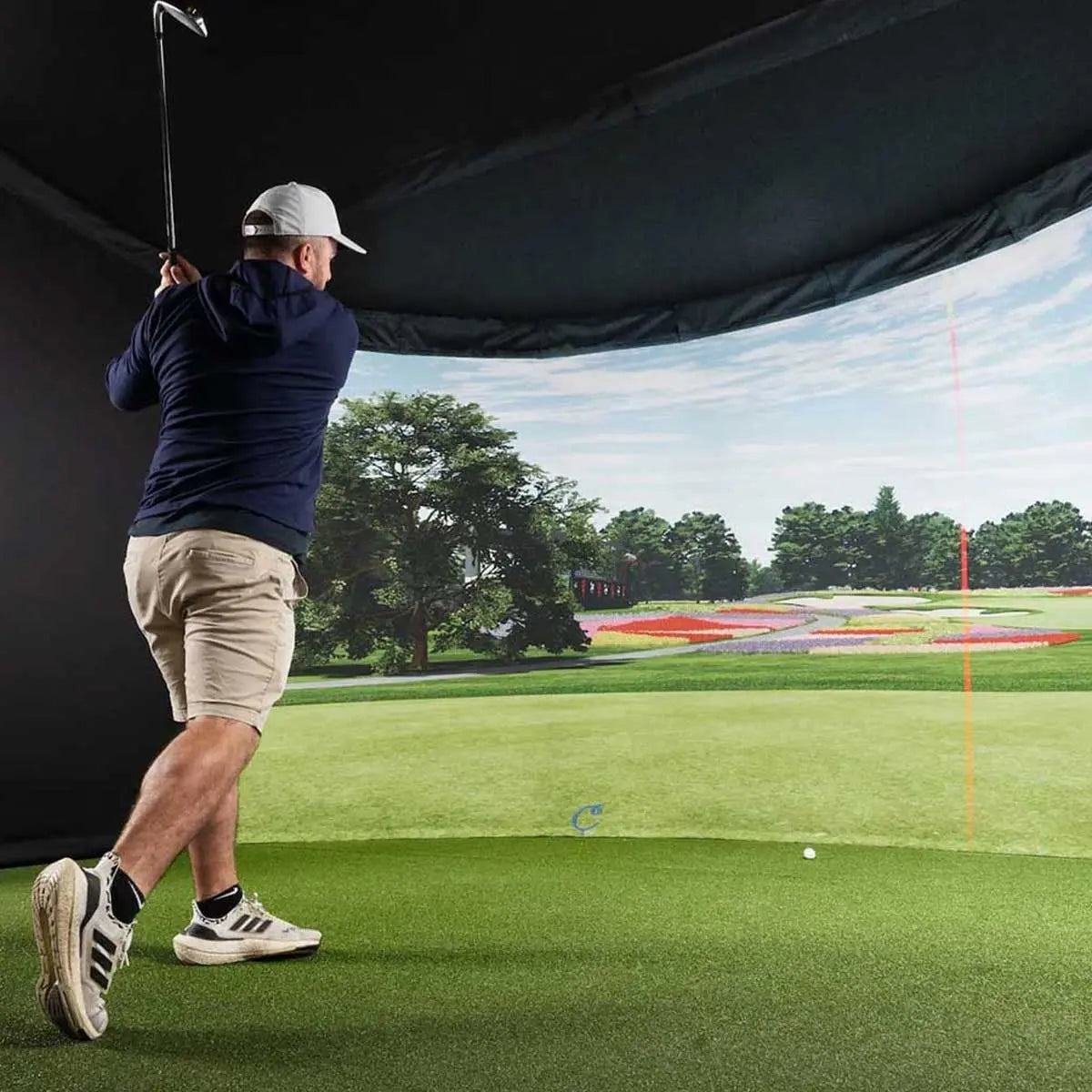 Carl's Place CURVED Golf Simulator Enclosure Kit with Premium Impact Screen 9'H × 14'W × 8'D | Model: cge-9x14x8