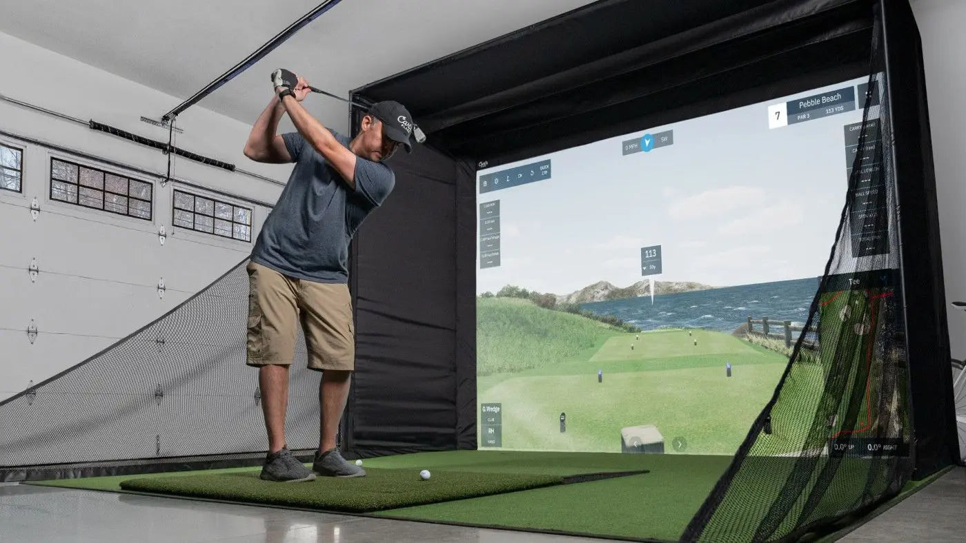 Carl's Place DIY Golf Simulator Enclosure Kit with Standard Impact Screen 7.7x13 | Model: gekc2-is-7-7x13x5