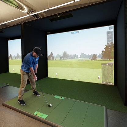 Carl's Place PRO Golf Simulator Enclosure Kit with High-Contrast Gray Impact Screen 10'H × 13'W × 10'D | Model: pgec2-gp-10x13x10