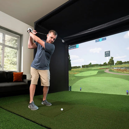 Carl's Place PRO Golf Simulator Enclosure Kit with Premium Impact Screen 8.5'H × 11'W × 8'D | Model: pgec2-pm-8-5x11x8