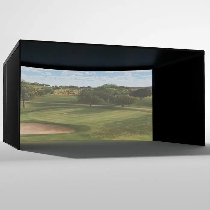 Carl's Place CURVED Golf Simulator Enclosure Kit with Premium Impact Screen 10'H × 15'W × 15'D | Model: cge-10x15x15
