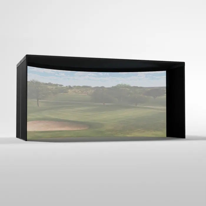 Carl's Place Curved Golf Simulator Enclosure Kit with Premium Golf Impact 10'H × 17'W × 8'D | Model: cge-10x17x8