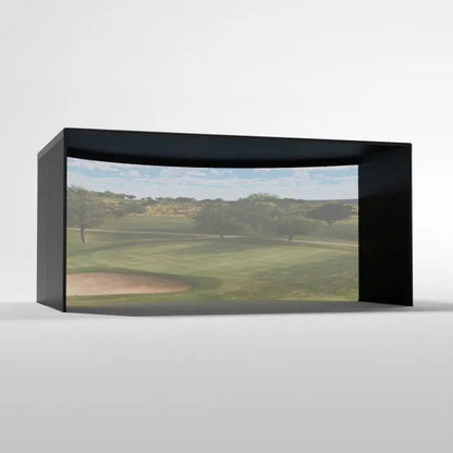 Carl's Place Curved Golf Simulator Enclosure Kit with Premium Golf Impact 9.5'H × 16'W × 10'D | Model: cge-9-5x16x10