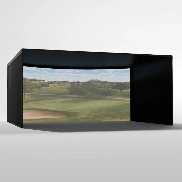 Carl's Place CURVED Golf Simulator Enclosure Kit with Premium Impact Screen 9'H × 15'W × 15'D | Model: cge-9x15x15