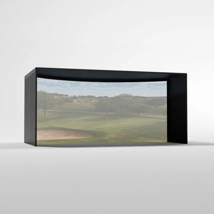 Carl's Place CURVED Golf Simulator Enclosure Kit with Premium Impact Screen 9'H × 15'W × 8'D | Model: cge-9x15x8