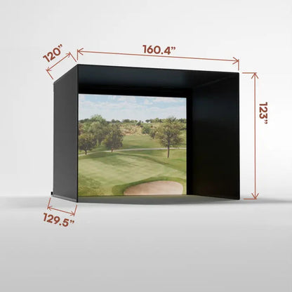 Carl's Place PRO Golf Simulator Enclosure Kit with Premium Impact Screen 10'H × 13'W × 10'D | Model: pgec2-pm-10x13x10