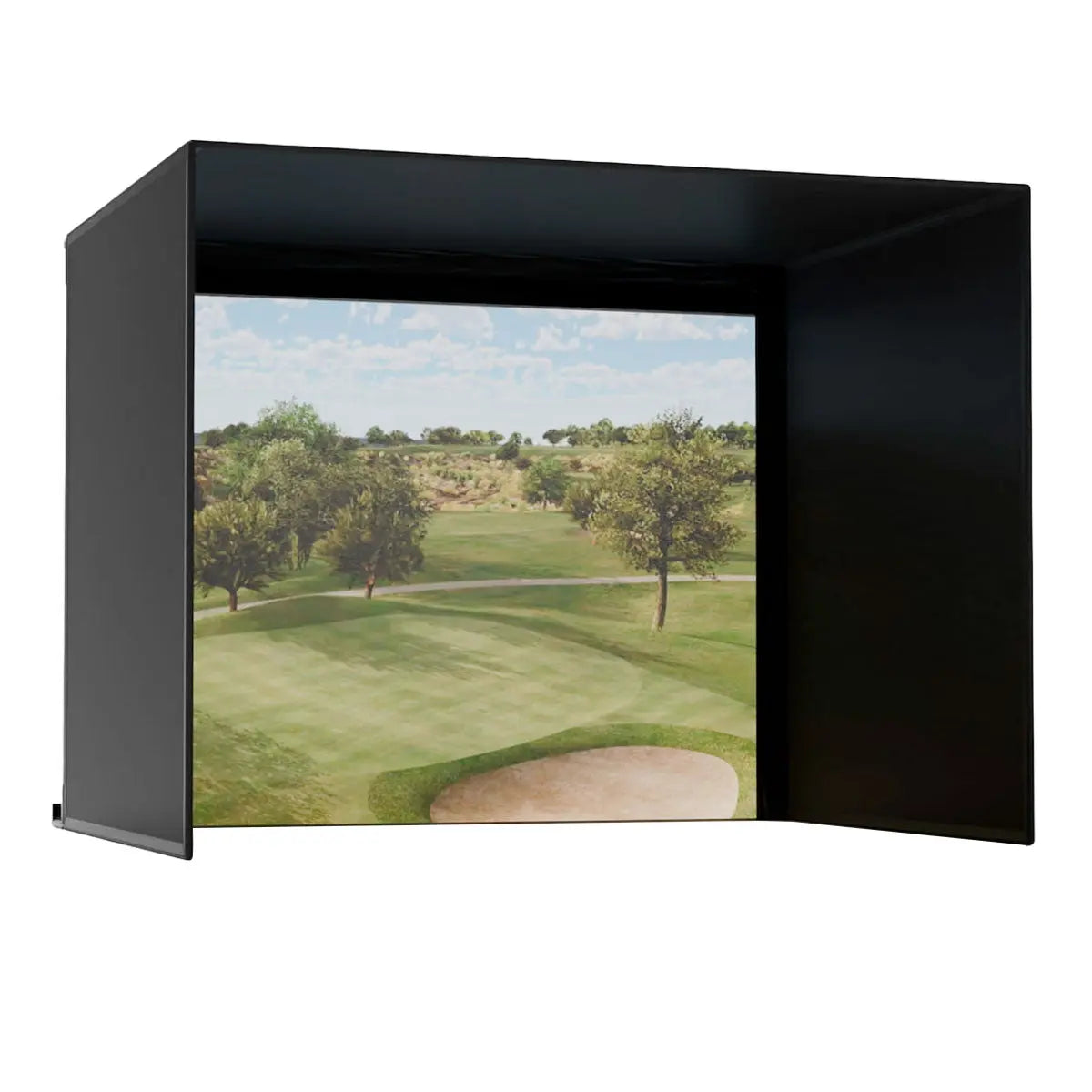 Carl's Place PRO Golf Simulator Enclosure Kit with High-Contrast Gray Impact Screen 10'H × 13'W × 10'D | Model: pgec2-gp-10x13x10