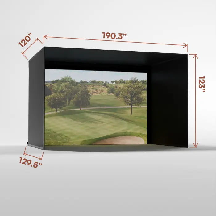 Carl's Place PRO Golf Simulator Enclosure Kit with Premium Impact Screen 10'H × 15.5'W × 10'D | Model: pgec2-pm-10x15-5x10