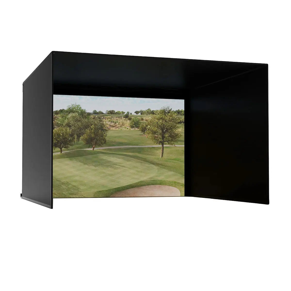 Carl's Place PRO Golf Simulator Enclosure Kit with High-Contrast Gray Impact Screen 10'H × 15.5'W × 15'D | Model: pgec2-gp-10x15-5x15