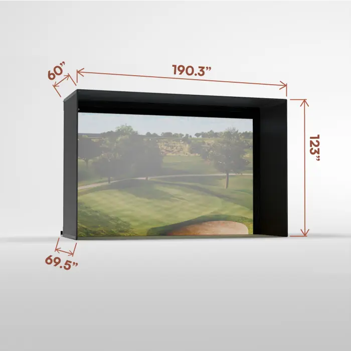 Carl's Place PRO Golf Simulator Enclosure Kit with Premium Impact Screen 10'H × 15.5'W × 5'D | Model: pgec2-pm-10x15-5x5