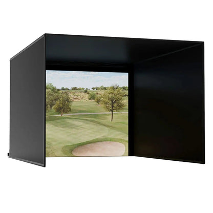 Carl's Place PRO Golf Simulator Enclosure Kit with High-Contrast Gray Impact Screen 9'H × 12'W × 15'D | Model: pgec2-gp-9x12x15