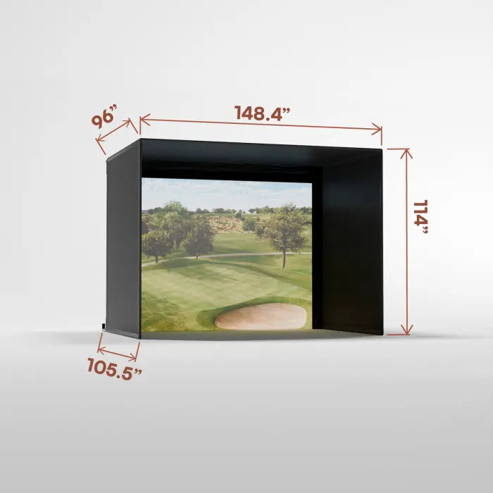 Carl's Place PRO Golf Simulator Enclosure Kit with Premium Impact Screen 9'H × 12'W × 8'D | Model: pgec2-pm-9x12x8