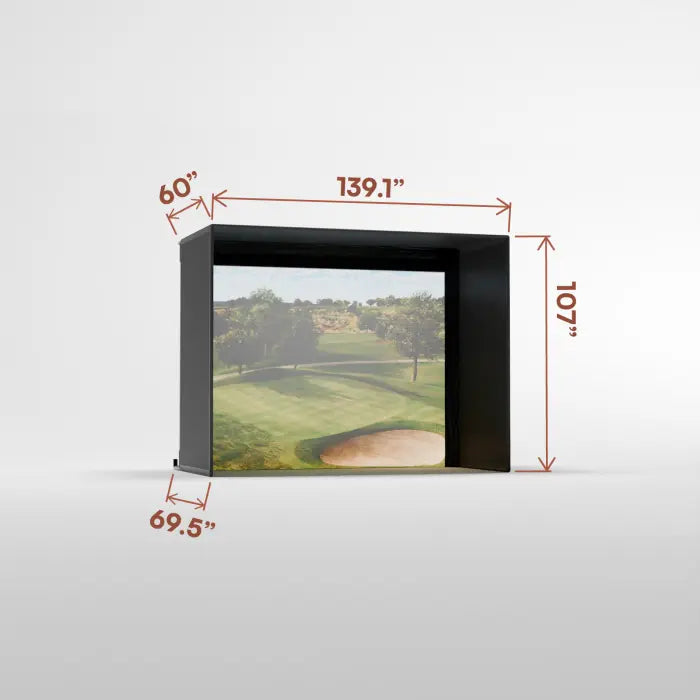 Carl's Place PRO Golf Simulator Enclosure Kit with Premium Impact Screen 8.5'H × 11'W × 5'D | Model: pgec2-pm-8-5x11x5