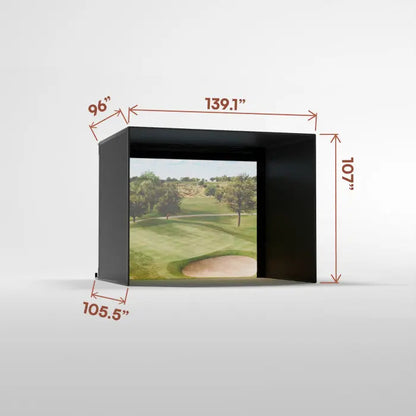 Carl's Place PRO Golf Simulator Enclosure Kit with Premium Impact Screen 8.5'H × 11'W × 8'D | Model: pgec2-pm-8-5x11x8