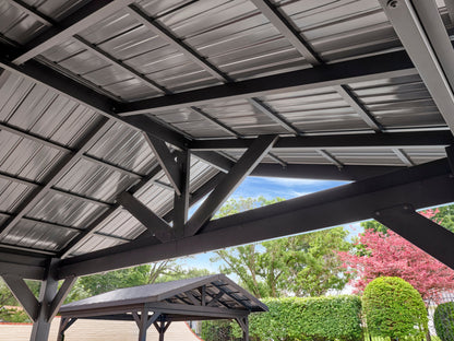 Lancaster | 14x14 Steel Gazebo with Gable Roof