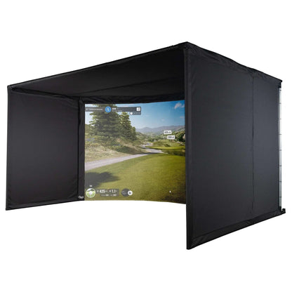 Carl's Place Curved Golf Simulator Enclosure Kit with Premium Golf Impact 9.5'H × 16'W × 10'D | Model: cge-9-5x16x10