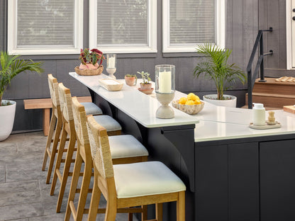 Emory | Corner Outdoor Kitchen Island with Bar Seating & Built-In Grill – Left