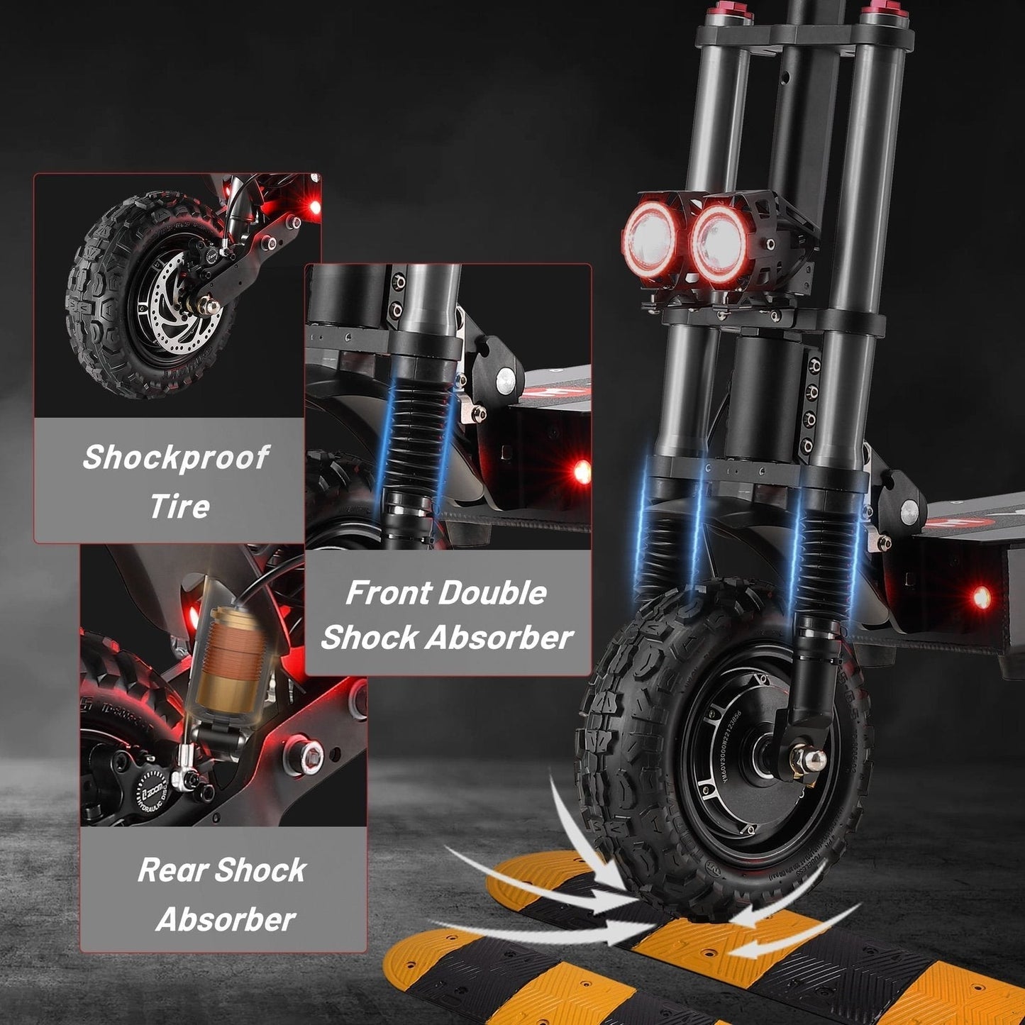 M YUME SCOOTER Y11+ Dual Motors 6000W 50 Miles Long Range and 50 mph Fastest Electric Scooter for Adults