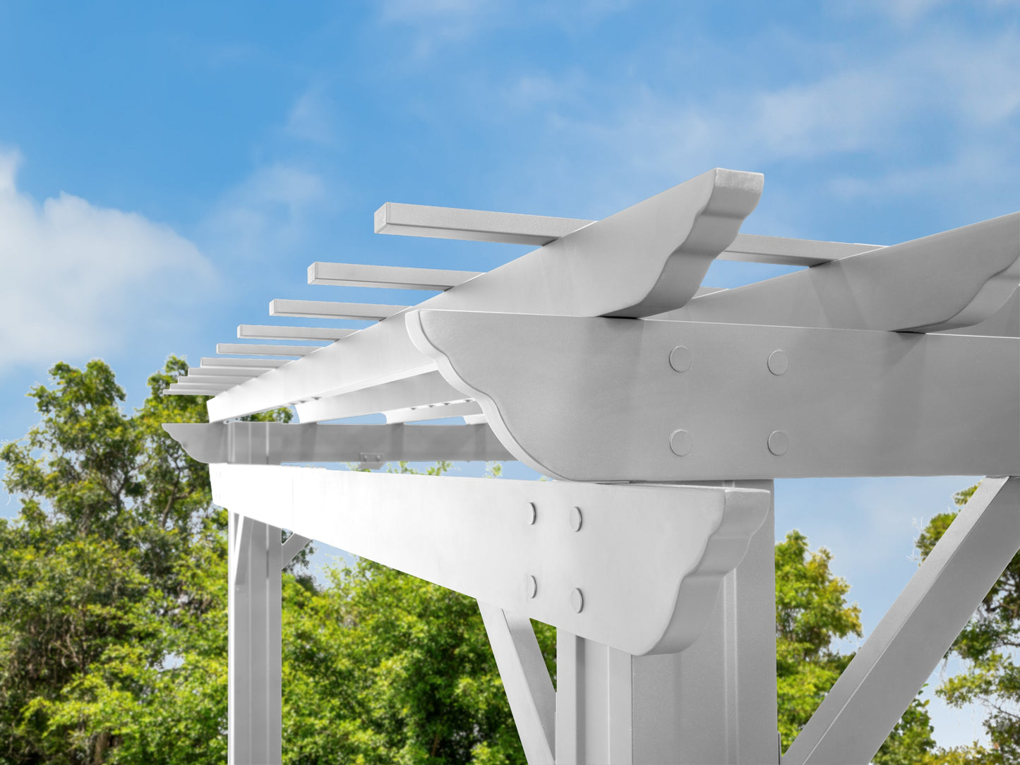 Stratford | 14x10 Steel Pergola – White