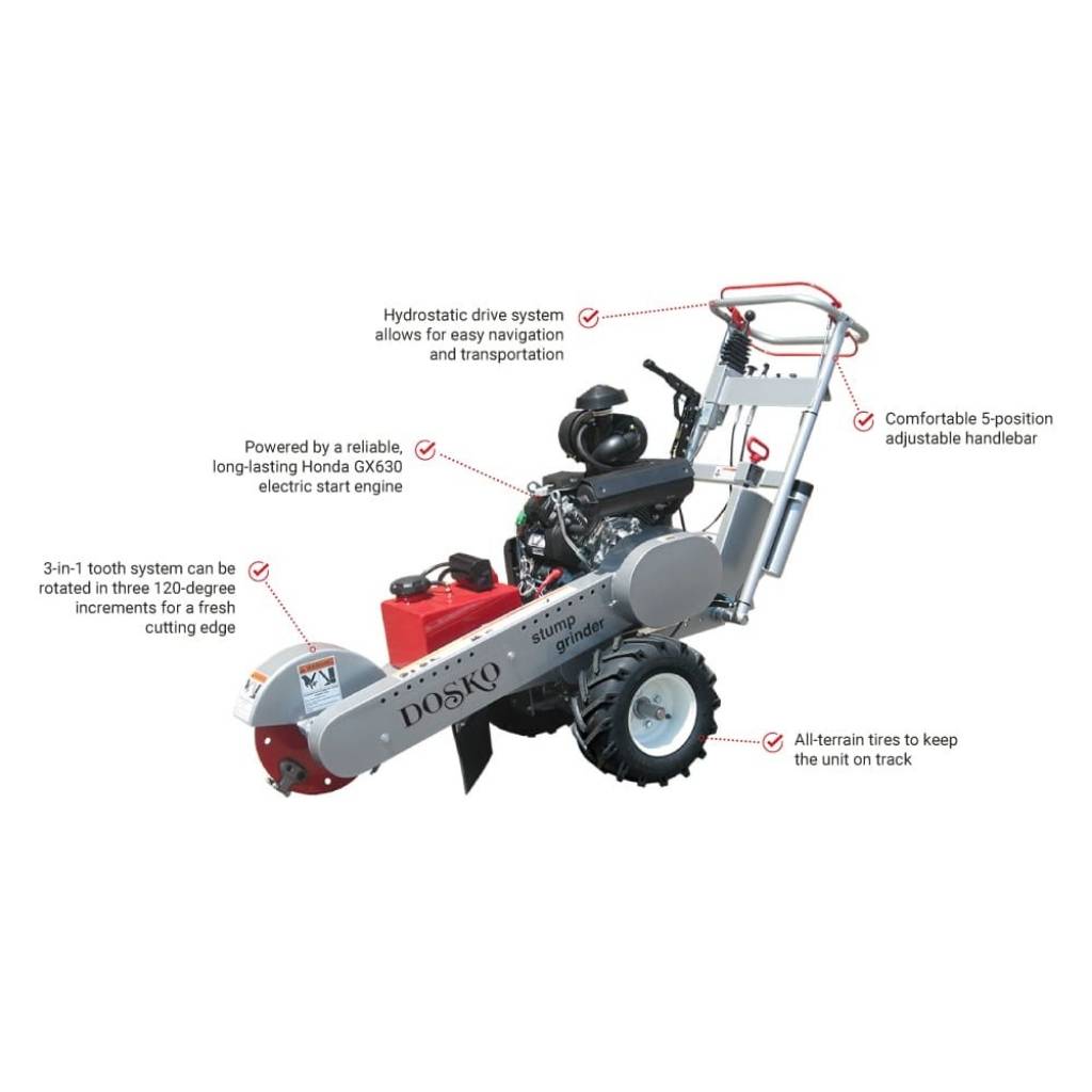 Dosko Stump Grinder 20 HP Self Propelled Honda GX630