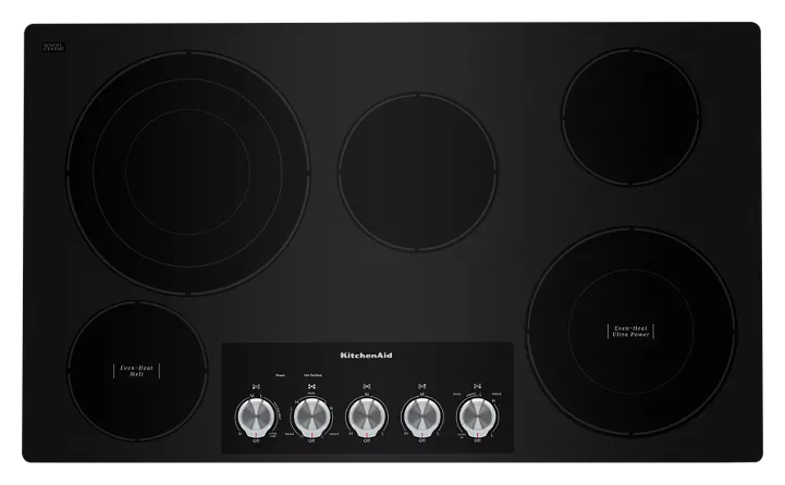 KitchenAid 36″ Electric Cooktop with 5 Elements and Knob Controls