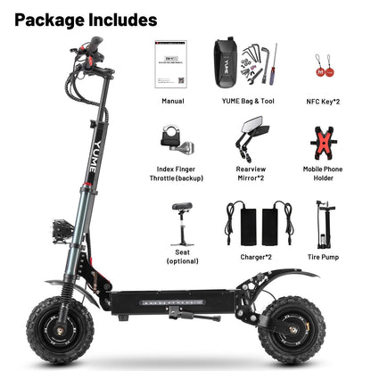 M YUME SCOOTER Y11+ Dual Motors 6000W 50 Miles Long Range and 50 mph Fastest Electric Scooter for Adults